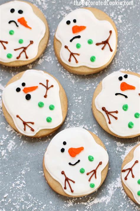 Easy Melted Snowman Cookies How To Decorate Holiday Cookies