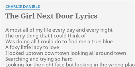 the girl next door lyrics by charlie daniels almost all of my