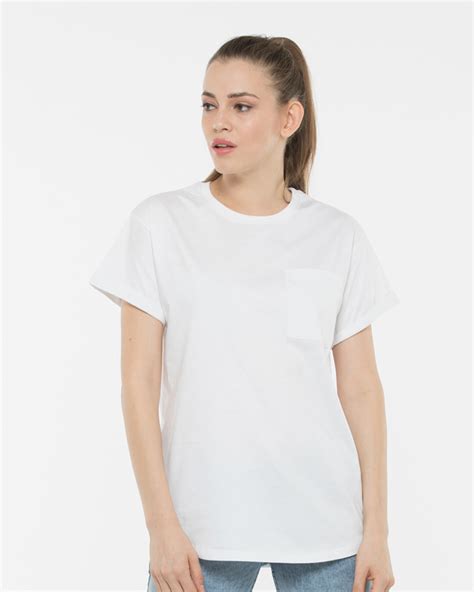 Buy White Boyfriend Pocket T Shirt For Women White Online At Bewakoof