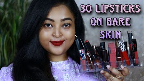 30 Lipsticks On Bare Skin Nudebrownmauvepinkredwine Lipsticks