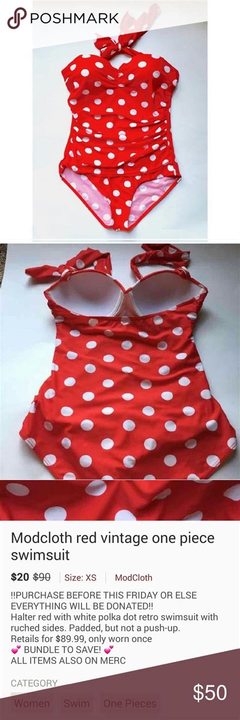 Sale 🎉🎉 Modcloth Red Dot Vintage Swimsuit Retro Swimsuit Vintage One