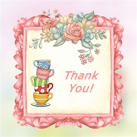 Vintage Floral Thank You Card Free Stock Photo Public Domain Pictures