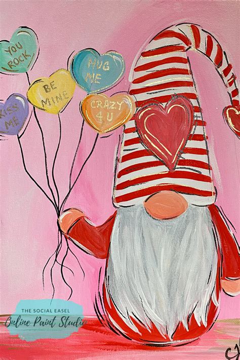 Learn How To Paint This Valentines Gnome With The Social Easel Online