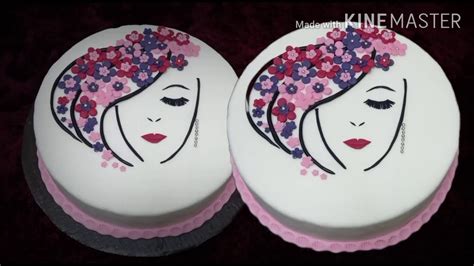 Lady Face Fondant Cake Birthday Cake Basiccakedecorating Youtube