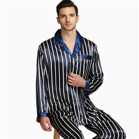 Clothing Shoes And Jewelry Men Sleep Sets Mens Silk Satin Pajamas Set