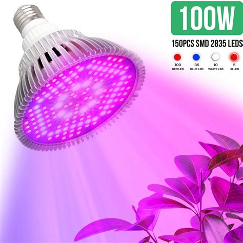 Eeekit 100w E27 Led Grow Light Bulb Plant Lights Full Spectrum For