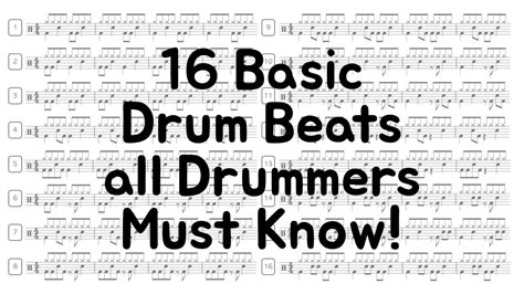 16 Basic Drum Beats All Drummers Must Know Youtube