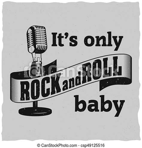 Rock And Roll Poster Rock And Roll Poster With Microphone To Design T