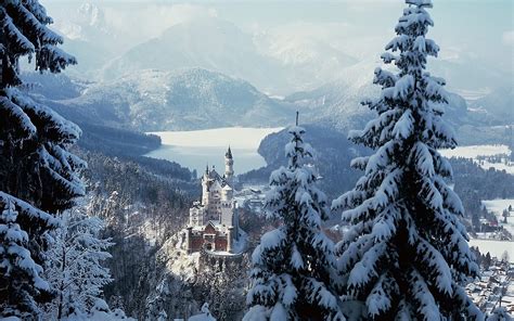 Neuschwanstein Castle Winter Germany Bavaria Castle