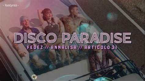 Fedez Annalisa Articolo Disco Paradise Lyrics Testo Youtube