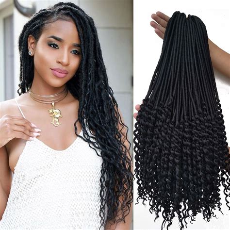 Freetress Curly Faux Locs Inch Black Hair Pack Soft Synthetic