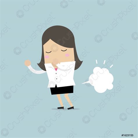 Businesswoman Farting With Blank Balloon Out From His Bottom Stock Vector Crushpixel