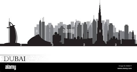Dubai City Skyline Silhouette Stock Vector Image And Art Alamy