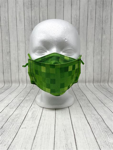 Minecraft Creeper 3d Face Mask Etsy