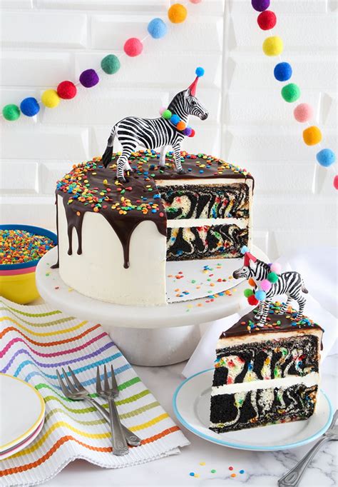 Zebra Layer Cake Sprinkle Bakes