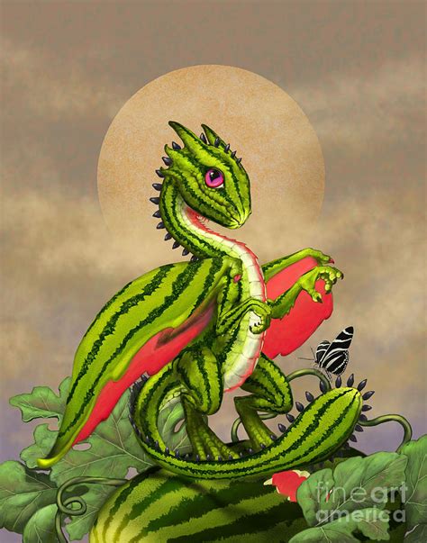 Should you give dragon fruit to your baby? Watermelon Dragon Digital Art by Stanley Morrison