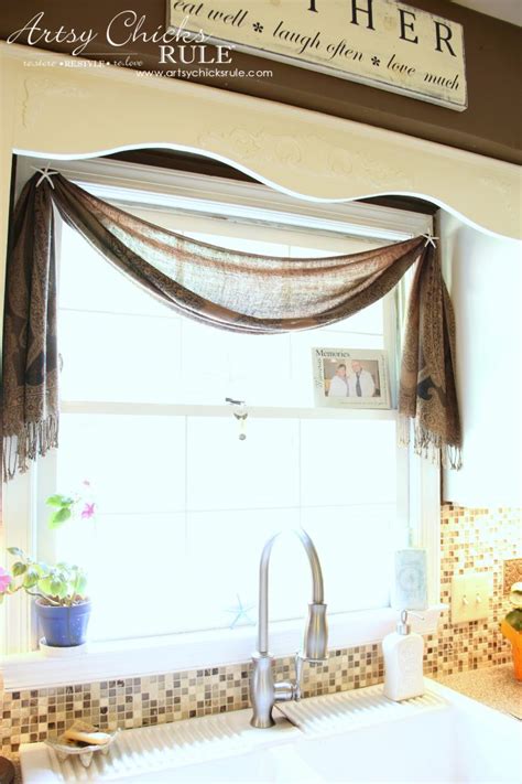 Living room curtains—much like works of art—make a home look finished; (Simple) Inexpensive Window Treatment Idea - $10 scarf ...