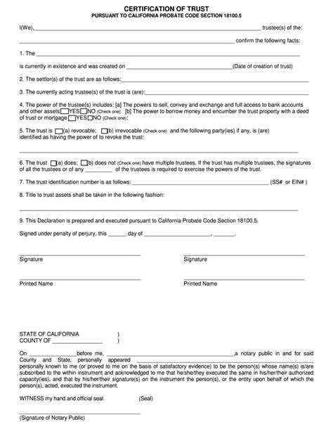 Certificate Of Trust Form Fill Out And Sign Online Dochub
