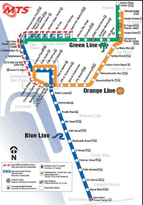 A Trolley System Map Provided By The Metropolitan Transit System Shows