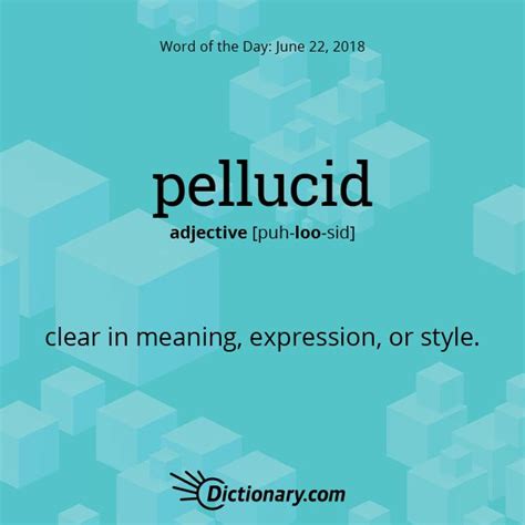 Word Of The Day Pellucid Good Vocabulary Words