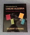 Gilbert Strang Introduction to Linear Algebra International 4th Edition ...
