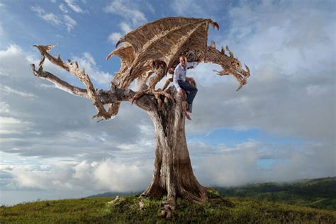 This Giant Dragon Sculpture Made Of Palm Tree Leaves And Wood Gave A