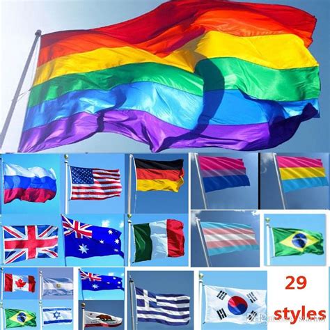 2020 35ft 90150cm Rainbow Flags And Banners Lesbian Gay