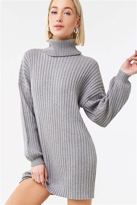Turtleneck Sweater Mini Dress Forever 21 Mini Sweater Dress Turtle