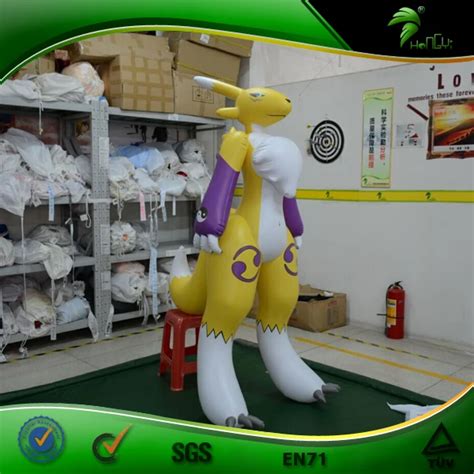 Pvc04mm High Quality Inflatable Yellow Renamon Fox Szie 2m From Hongyi