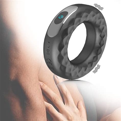 Male Penis Enlargement Cock Vibrator Ring Charging Silicone Vibrating Lock Ring Mens Delayed