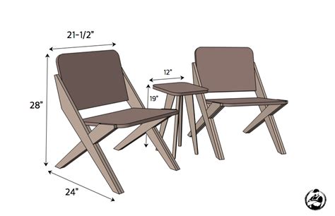Build this table from one sheet of plywood. 1 Sheet of Plywood = 2 Chairs + 1 Side Table || Free Plans