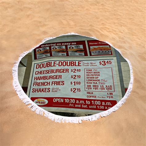 Cali Classic Hamburger Menu Round Beach Towel For Sale By Stephen Stookey