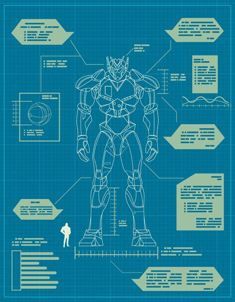 Giant Robot Blueprint 13076907 Vector Art At Vecteezy