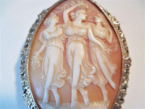 Beautiful Vintage Silver 3 Muses Cameopinpendant From Albie On Ruby Lane