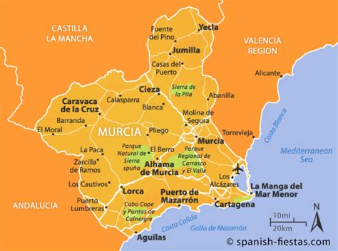 Murcia Tourism Map Area Map Of Spain Tourism Region And Topography