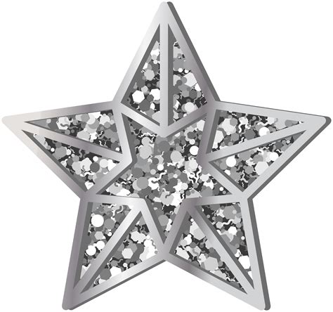 Star Silver Glitter Starstickers Filled Star Png Tran