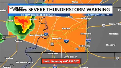 Severe Thunderstorm Warning Issued Across Mid South