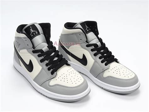 air jordan 1 mid smoke grey 554724 092 light smoke grey black white sneakers
