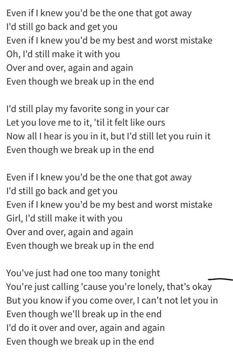 Even Though You Were My Best And Worst Mistake 🙃 In The End Lyrics