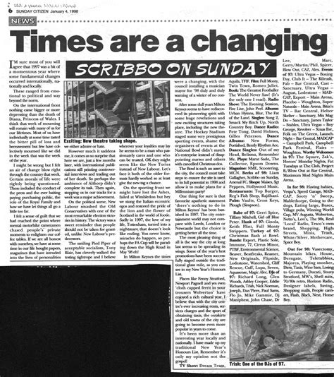 Times are a changing [newspaper article] - Living Archive