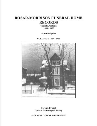 Funeral Home Records Toronto Branch Ogs Eshop
