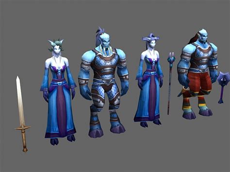 Wow Draenei Characters Concept 3d Model 3dsmax Files Free Download