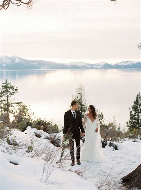 Lake Tahoe Winter Elopement Tahoe Winter Wedding Lake Tahoe Wedding