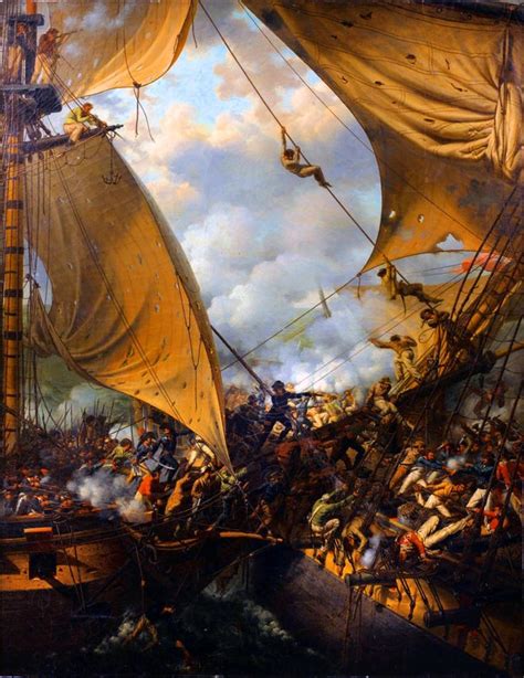 Naval Boarding Combat During The Age Of Sails Nautical Art Painting