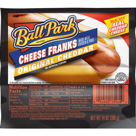 Ball Park Cheese Franks Original Cheddar 8 Ct Hot Dogs Sullivans Foods