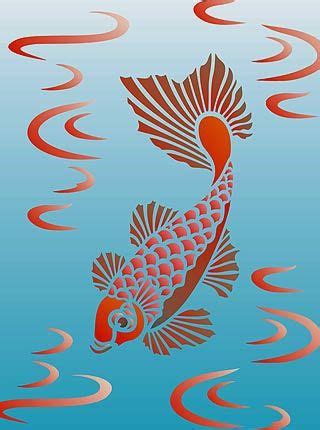 Little Koi Stencil 2 - Henny Donovan Motif | Fish stencil, Fish