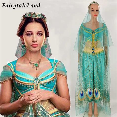 2019 Movie Aladdin Princess Jasmine Cosplay Costume Halloween Outfit