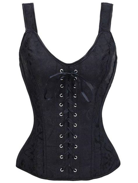 [33 off] lace up corset top with brocade rosegal