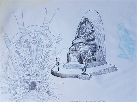 Pans Labyrinth 2006 Main Door Lair Pale Man Previous Concept Art 01