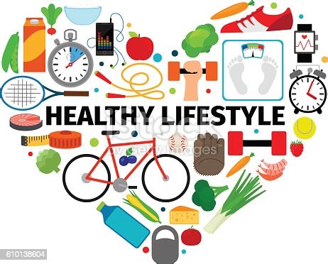 Healthy Lifestyle Heart Emblem Stock Vector Art & More ...